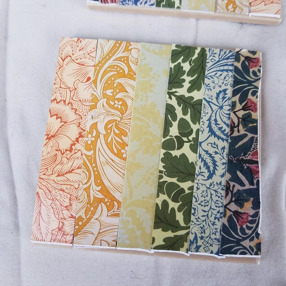 William Morris Style Ceramic Tile Coasters Set of 5 Multicolor Floral Arts Craft